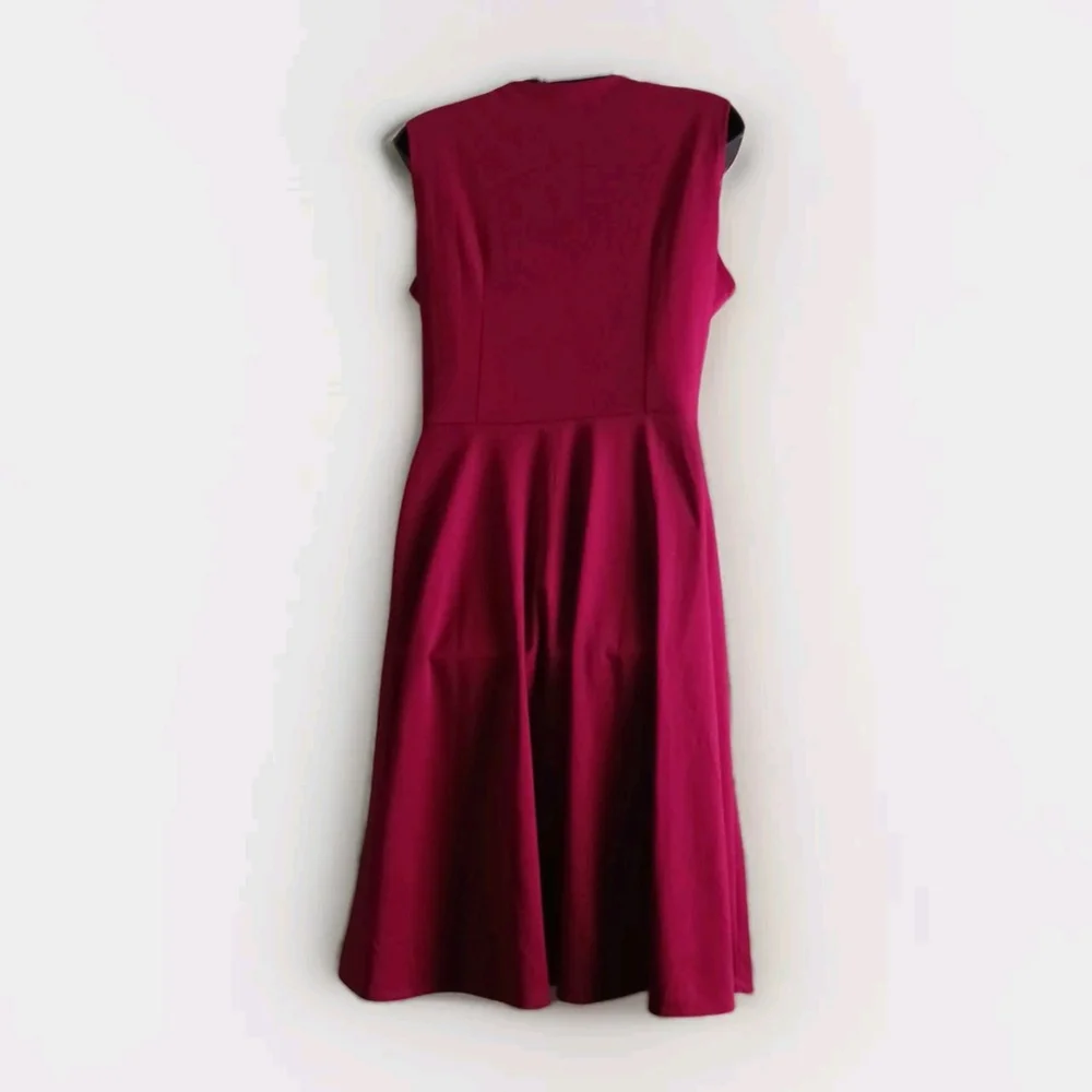 Juniors 2XL Polka Dot Dark Red Midi Dress - Picture 6 of 6